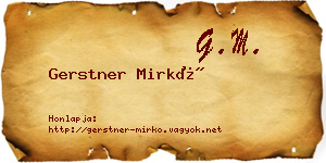Gerstner Mirkó névjegykártya